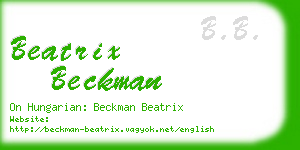 beatrix beckman business card